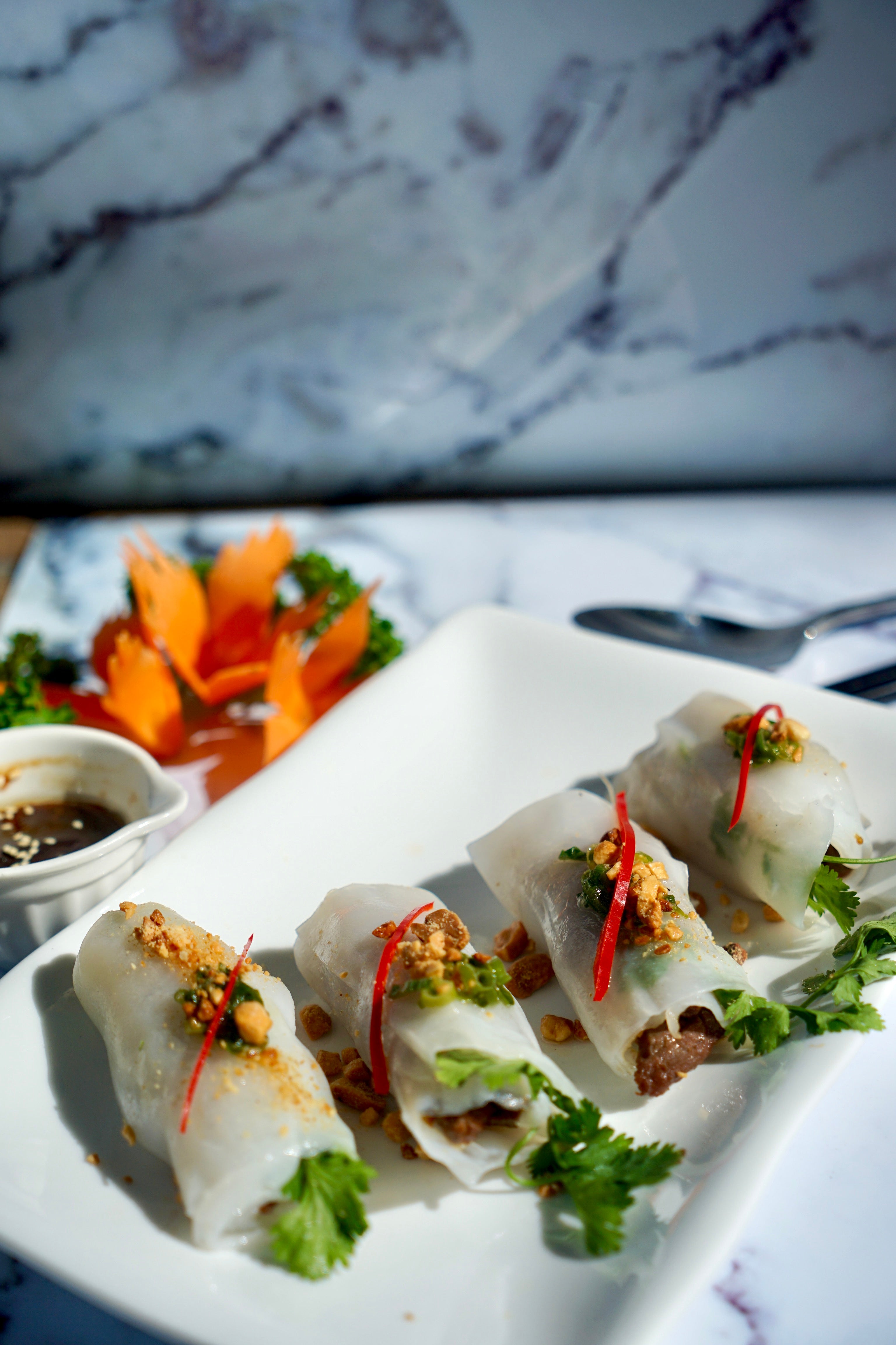 Grilled Beef Rice Flour Rolls Saigon Centre Vietnamese Restaurant